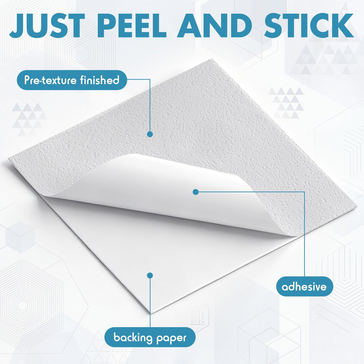 LinkMejor 20 Pack Bandaj Autoadeziv pentru Plafon 3.9 x 3.9 Inch Pre Texturat