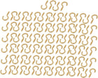 2.2mm Dia Thread 20mm Length Iron Brass Plated Self-Tapping Screw Hook 100pcs