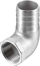 304 Stainless Steel Hose Barb Fitting Elbow, 32mm Barbed x 1" NPT Female Pipe Connector Adapter for Water Fuel Air
