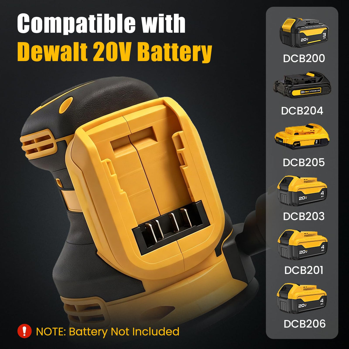 5인치 무선 브러시리스 랜덤 오르비탈 세라이너 Dewalt 20V 배터리용