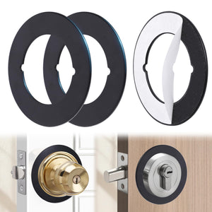 LinkMejor 2 Pcs Upgraded Door Knob Plates with Double-Sided Tape –Thick Stainless Steel Scar Plates for Deadbolts & Knobs, Durable Lock Hole Covers for Fixing Loose Knobs and Damaged Areas(Matte