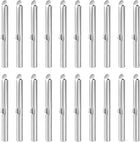 20Pcs Slide on End Clasps, 40mm Tube Ball Bead Slider Crimp Ends for Multi-Strand DIY Craft Making, Silver Tone