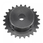 25 Tooth Roller Sprocket B Type, #25 Chain Single Strand 1/4" Pitch, 10 x 9mm Bore Black Oxide C45 Carbon Steel with Set Screws for ISO 04C Chain