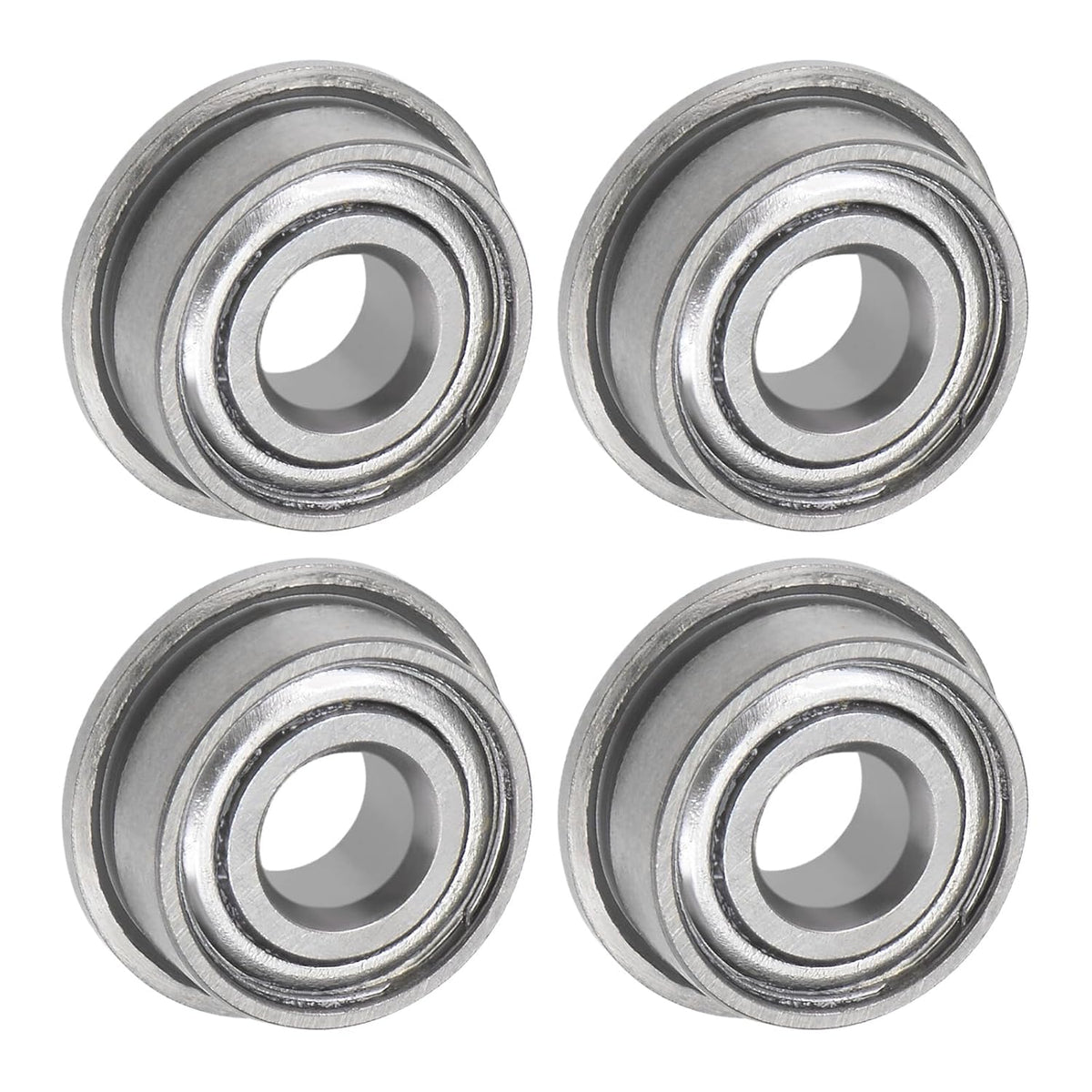 MF104ZZ Flanged Ball Bearing 4x10x4mm Double Shielded Chrome Steel Flange Bearings, 4pcs