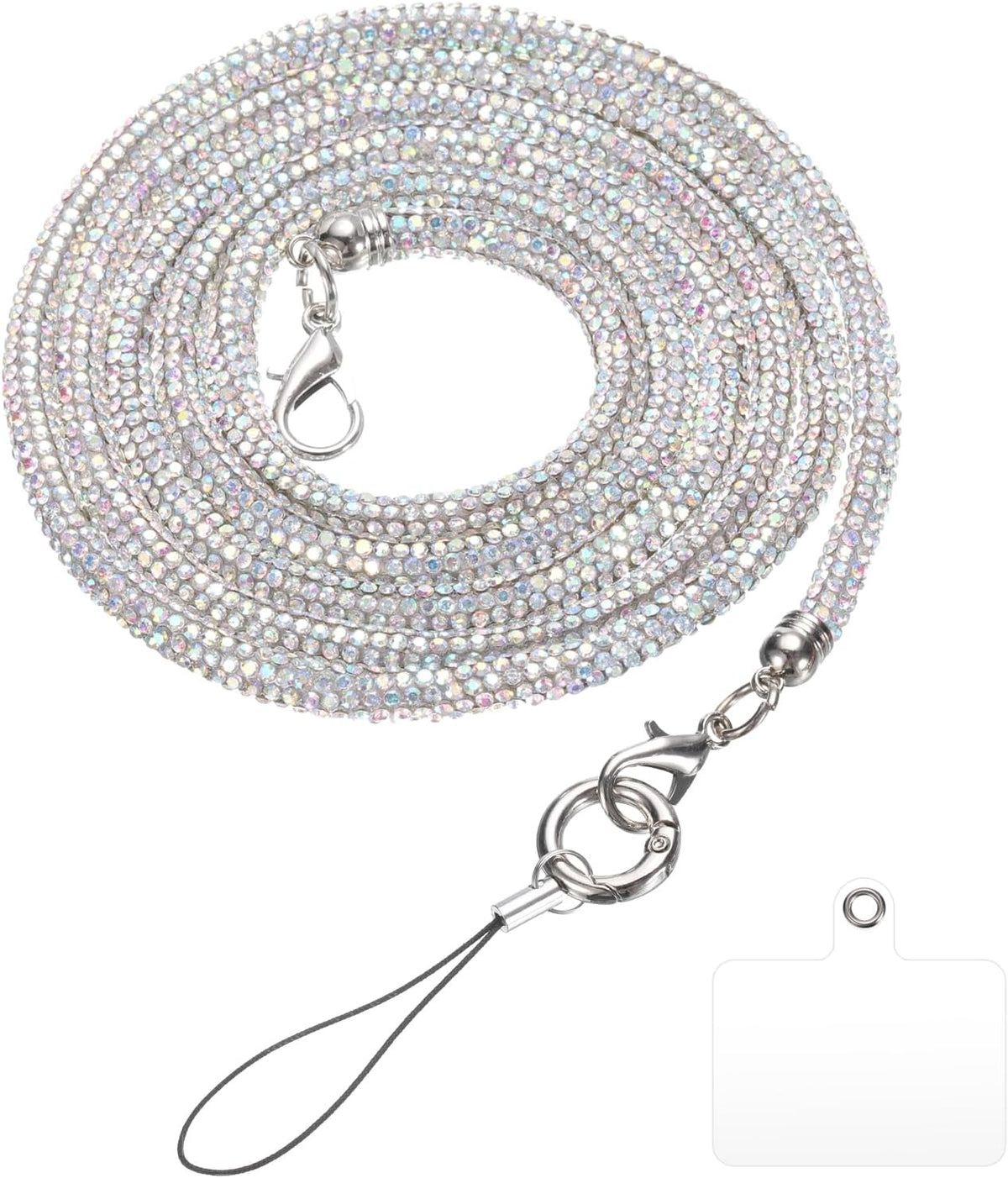 LinkMejor Rhinestone Purse Straps - Crystal Bag Handle Sparkly Replacement Straps for Phone, Underarm, Shoulder, Evening Handbag, Tote, Pochette, Satchel, Wedding Party, Multicolor