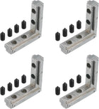 L-Shape Interior Joint Bracket, 4Pcs Inside Corner Connectors with M6 Screws for 4040 Series Aluminum Extrusion Profile Slot 8mm (Silver)