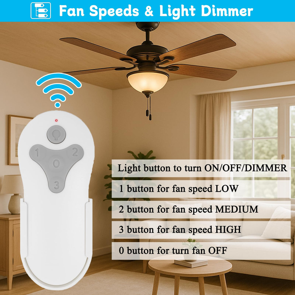 Commande à distance de remplacement pour ventilateur de plafond Harbor Breeze TR214D/2AQZU-18018