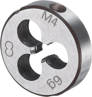 Dado di trafilatura rotondo M4 x 0.7 filo metrico a destra per utensili di taglio fissi, utensile di riparazione in acciaio utensile legato alluminio