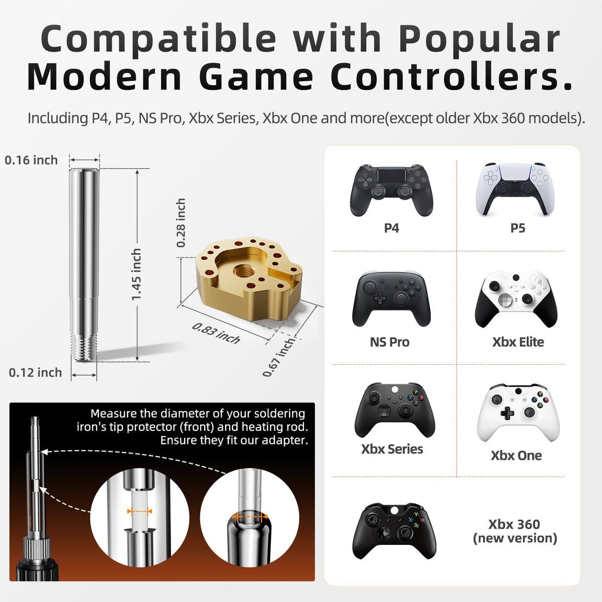 مقبض مبردة لحام للعصا مع محول للتحكم في P5، P4 و Xbox