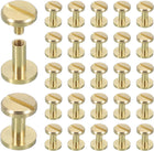 30 Sets Chicago Screw Rivets M4x8mm Metal Phillips Head Post Nail Rivet Stud Screws Connectors for DIY Leather Belt Bag Craft Bookbinding, Brass