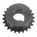24 Tooth Roller Sprocket B Type, #25 Chain, Single Strand 1/4" Pitch, 19mm Bore Black Oxide C45 Carbon Steel, Keyway with Set Screws for ISO 04C