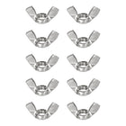 M8x1.25mm Flügelmuttern 10 Stk, 304 Edelstahl Schmetterlingsmuttern Befestigungsteile Handdrehen Flügelmuttern für Maschinen Elektronische Ausrüstung DIY, Silber