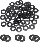 50 Pcs 1/4" Stainless Steel Flat Washers, 7.3mm ID x 15mm OD x 1.4mm Thick Black Zinc Plated Metal Washers for Screws and Bolts