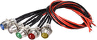 LED Signal Indicator Lights AC/DC 12V 8mm Panel Mount Metal Shell Warning Lamps Red Yellow Blue Green White 5Pcs, for Industrial Electrical Car Motorcycles Boat