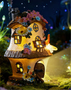 LinkMejor Fairy Garden House,Fairy House,8.3in,Fairy Garden Accessories,Solar