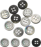 10Pcs Natural Shell Buttons, 10mm 4-Hole Round Shell Craft Sewing Button, Decorative Accessories for Coats, Shirts, Clothing DIY Projects, Black