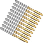 Spiral Point Plug Threading Tap M5 x 0.8 Thread, Ground Threads H2, High Speed Steel 6542, Titanium Coated, Metric Screw Taps Tapping Bit for Thread Repair, 10pcs