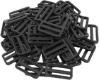 LinkMejor Plastic Luggage Bag Webbing Connecting Glide Buckle Fastener 50 Pcs Black