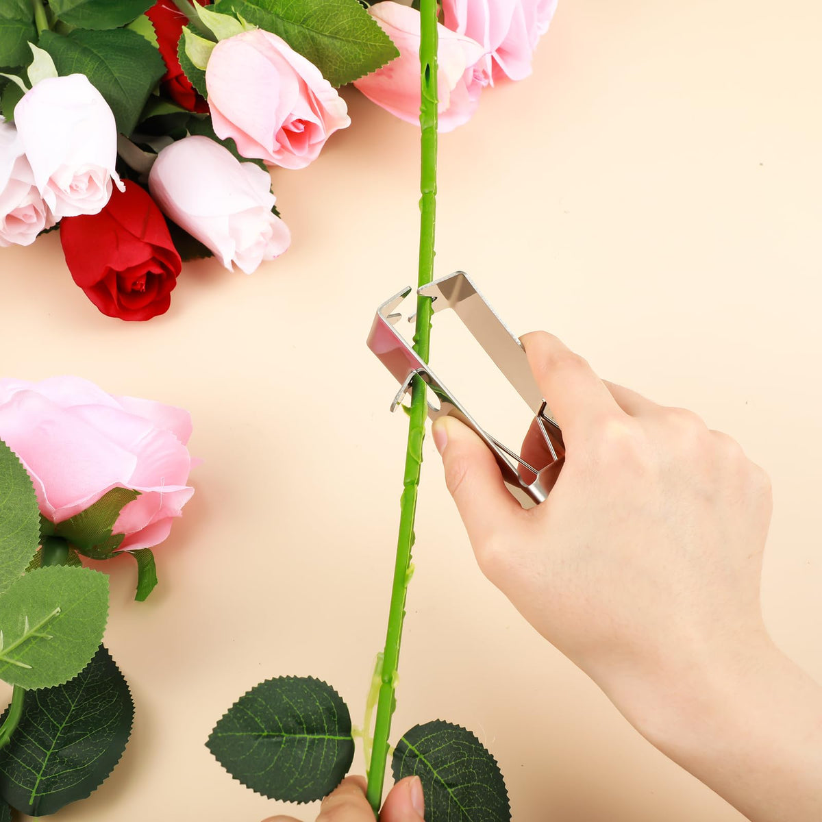 LinkMejor Rose Dornentferner Werkzeug Silber Dornenentferner