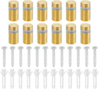 12 Pcs Standoff Screws, 1/2" x 0.8" Stainless Steel Advertising Screws Wall Standoff Mounts Hardware for Acrylic Picture Frame Glass Signs Hanging, Gold