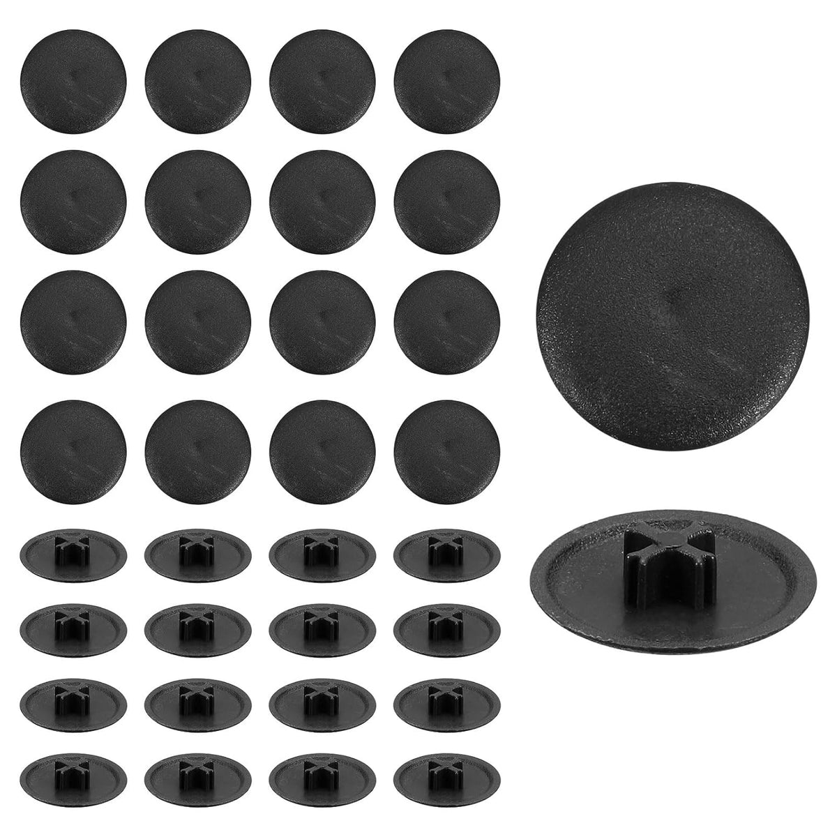 200Pcs Screw Cap Covers, 17 x 4mm Plastic, Black, Decorative, Easy to Use, Home & Shop Decoration, Furniture