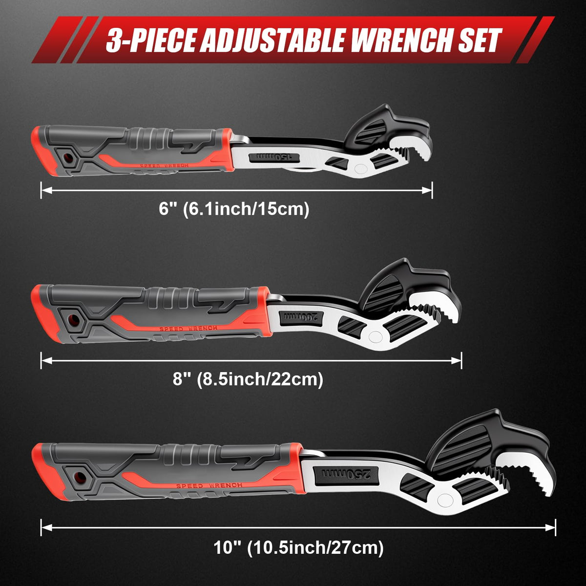 Engranaje de tubo ajustable LinkMejor 6" 8" 10", destornillador de plomero