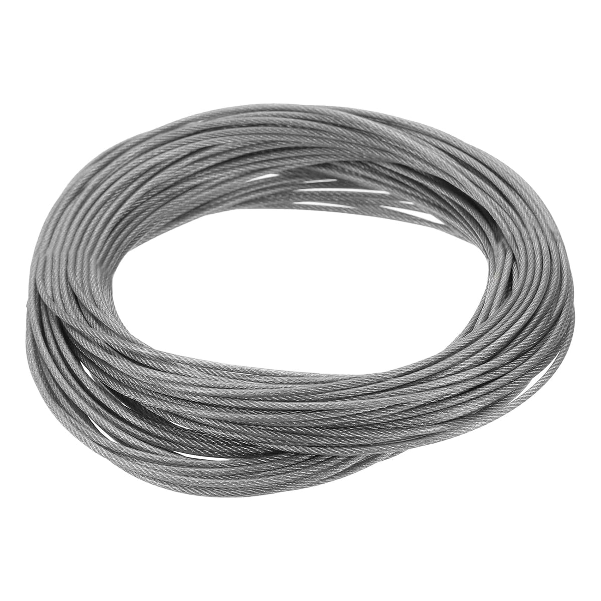 1/32" (1mm) 304 Stainless Steel Cable Wire Rope 7 x 7 Strands Core 50ft (15m) PVC Coated Aircraft Wire for Construction Outdoors Marine Rigging Decking Railings