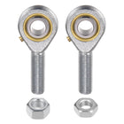 POSB8 1/2 Inch Male Rod End Bearing Set - 2pcs of 1/2-20 Left and Right Hand Thread Rod Ends with Jam Nut