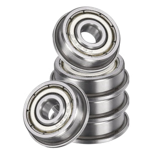 10Pcs F625ZZ Flanged Ball Bearings, 5 x 16 x 5mm Double Shielded Chrome Steel Deep Groove Bearing, ABEC5