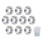 MR137ZZ Deep-Groove Ball Bearings for Rollers, 7mm x 13mm x 4mm Seal Bearings with Fiber Gloves, Double Metal Sealed Bearing Steel Skateboard Bearings 10Pcs