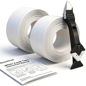 LinkMejor Silicone Caulk Nastro Bianco, 1.5" x 21 FT (2 Pack)