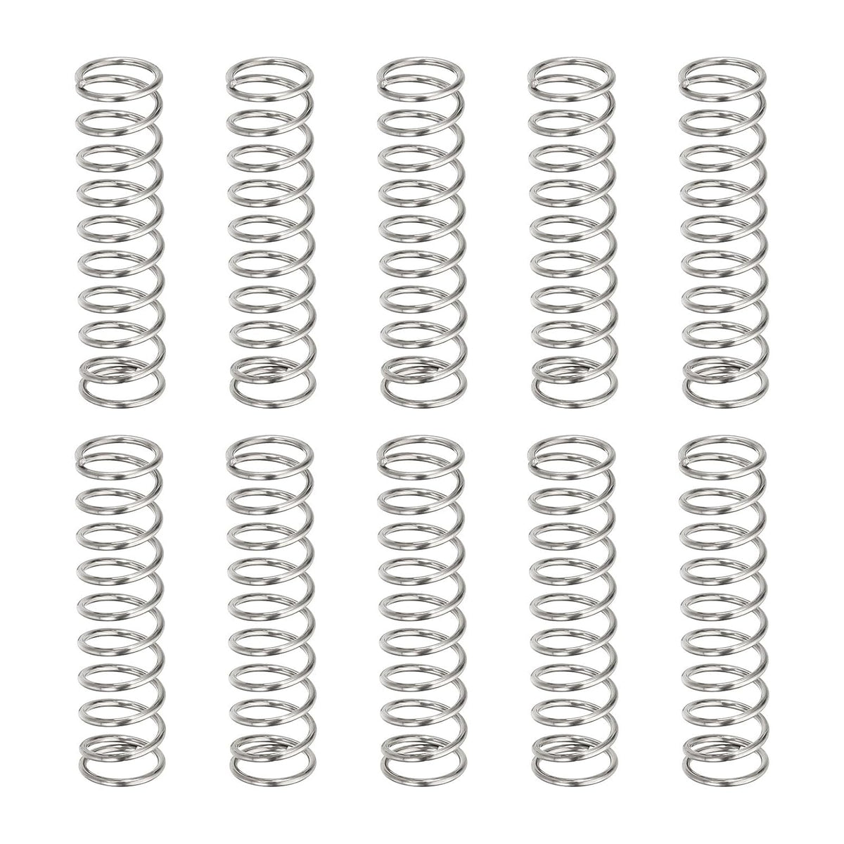 10Pcs Compression Springs, 0.8mm Wire Diameter x 9mm OD x 30mm Length 304 Stainless Steel Extension Spring Ballpoint Pen Pressure Springs for Shop Home Repairs, Silver