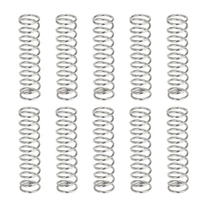 10Pcs Compression Springs, 0.8mm Wire Diameter x 9mm OD x 30mm Length 304 Stainless Steel Extension Spring Ballpoint Pen Pressure Springs for Shop Home Repairs, Silver