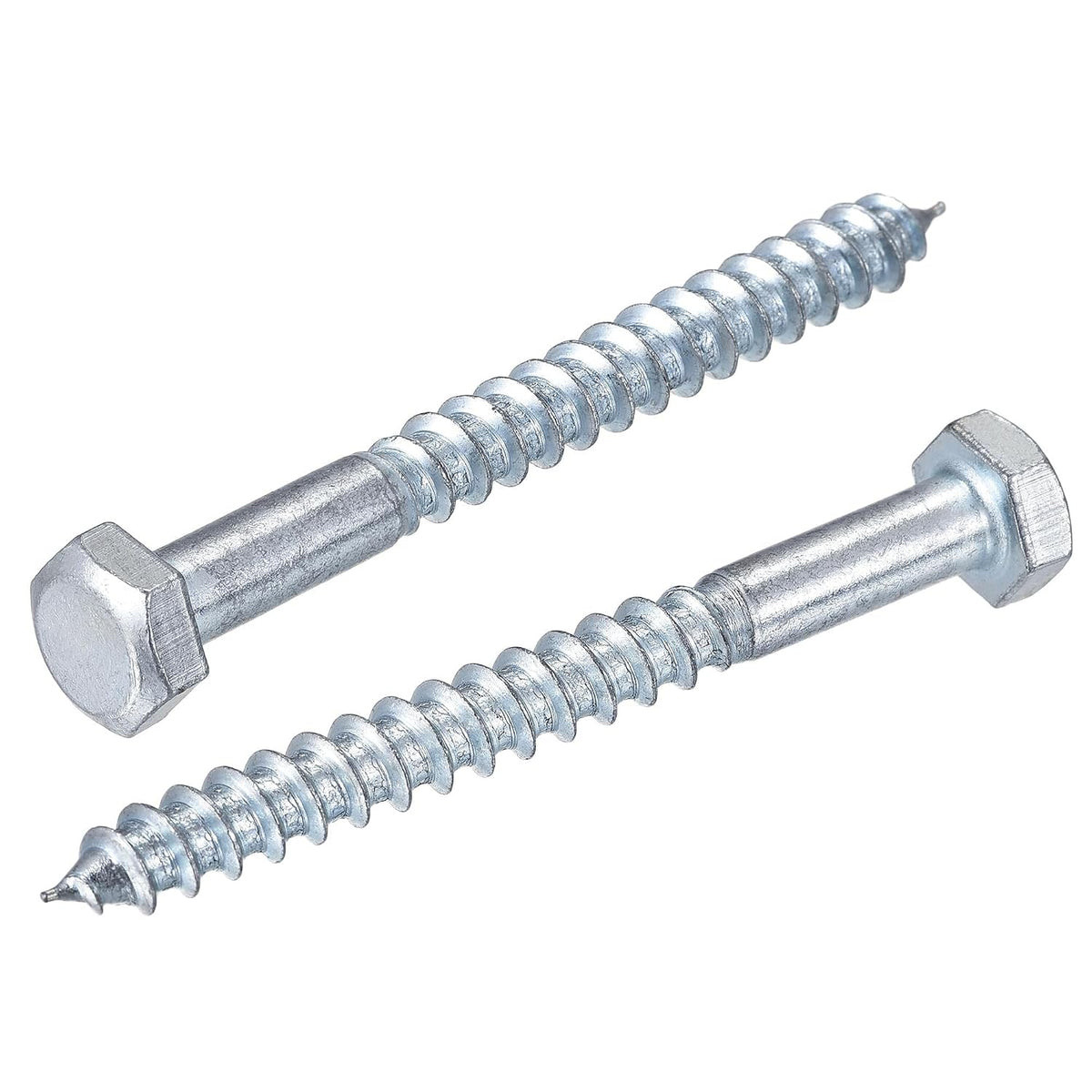 Hex Lag Screws, M8 x 90mm Carbon Steel Zinc Plated Half Thread Self-Tapping Bolts for Wood Screw 15Pcs