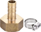 Brass Barb Hose Fitting Connector Adapter 12mm Barbed x G3/4 Female Pipe with Hose Clamp and Washer