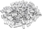 200Pcs Aluminum Crimping Loop Sleeve for 1/32" Diameter Wire Rope, Double Ferrule Aluminum Wire Rope Sleeve for Cable Line End