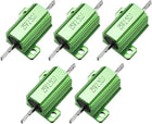 25W 2.5 Ohm 5% Aluminum Housing Resistor Screw Tap Chassis Mounted Aluminum Case Wirewound Resistor Load Resistors Green 5 pcs
