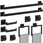 10-Buc Accesorii Baie Negre Mat, Set Hardware Baie 24 Inch