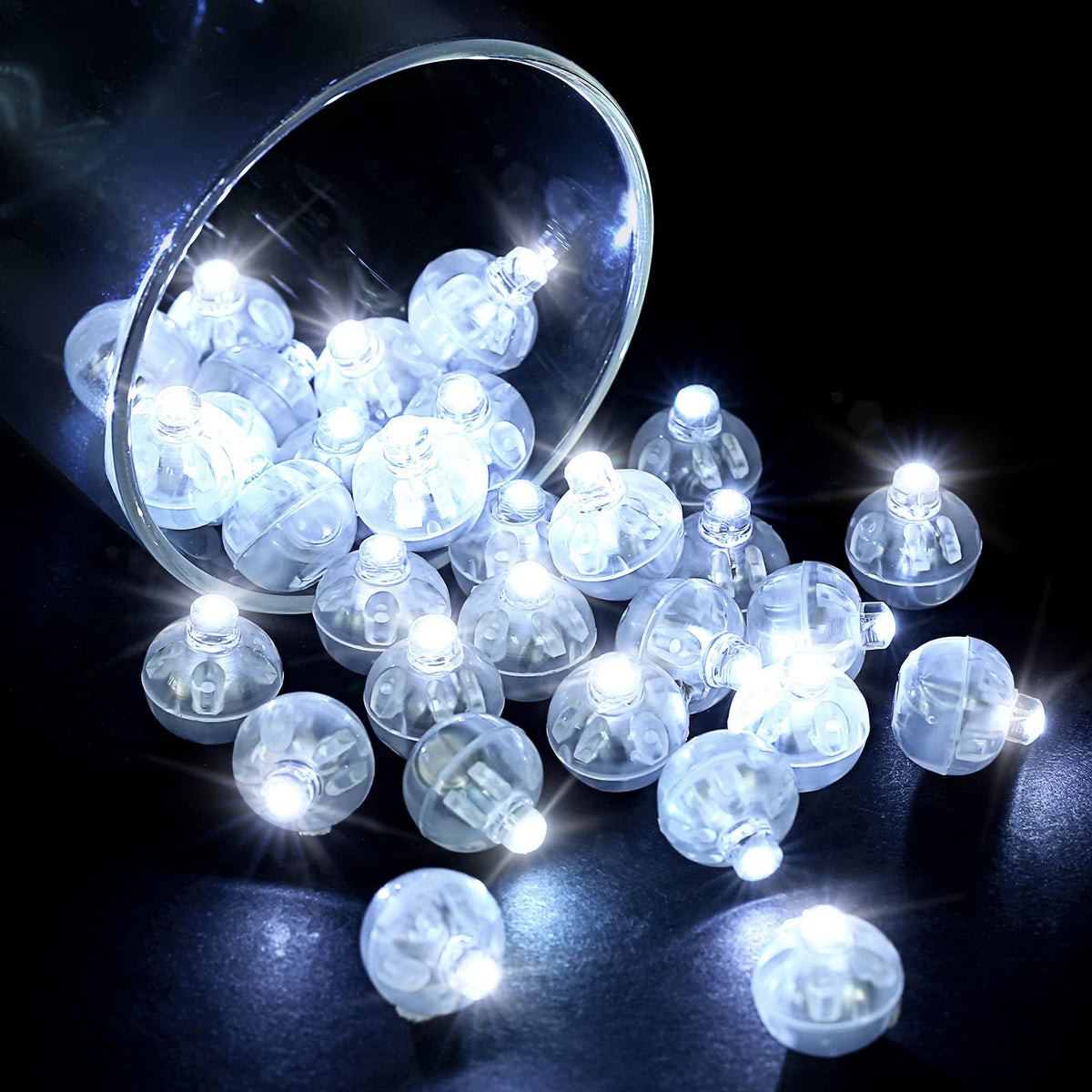 LinkMejor 30pcs Lampion LED Kecil Lilit LED Bola, Putih