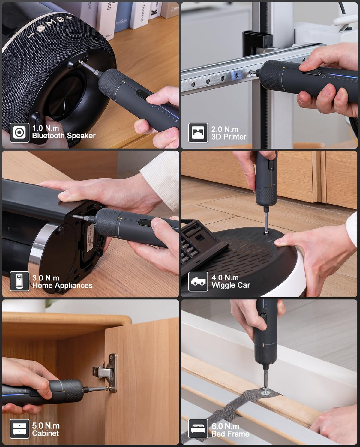 LinkMejor S2 Pro Pemutar Baterai, Set Pemutar Baterai (Abu Abu Ruang)