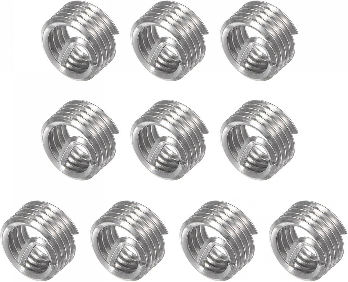 Wire Thread Inserts 1/4-28 UNF 1.0D 304 Stainless Steel Helical Type Coiled Wire Screw Repair Threaded Sleeve Steel Sheath 10pcs