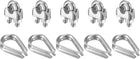 Wire Rope Cable Clip Kit for M6, Included Rope Clamp 5Pcs and Thimble Rigging 5Pcs, 304 Stainless Steel U Bolt Saddle Fastener