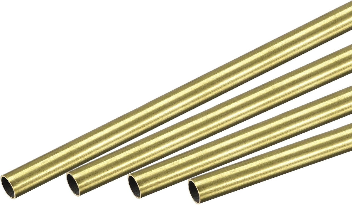 Brass Round Tube 4mm OD 0.25mm Wall Thickness 300mm Length Pipe Tubing 4 Pcs
