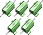 25W 250 Ohm 5% Aluminum Housing Resistor Screw Chassis Mounted Aluminum Case Wirewound Resistor Load Resistors Green 5 pcs