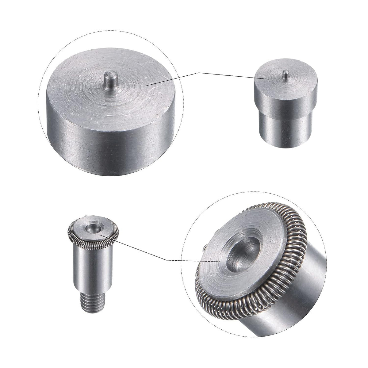 LinkMejor 15 mm Ciergos Rápidos para Maquina de Prensa Manual, Herramienta Para Ciergos Con Punta Aguda De Acero Aluminio, Tamaño M8x1.25 mm, Rosca Para Instalación