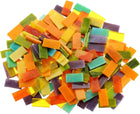 500g/1.1lb Mixed Color Rectangular Mica Mosaic Tiles, 340 Pcs Glitter Crystal Mica Mosaic Tiles Stained Mica Piece for DIY Art Crafts, Mixed Color