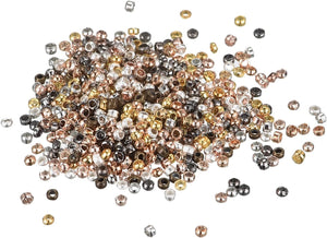 1000Pcs Round Crimp Beads, 1.5mm Crimp End Spacer Beads Tiny Stoppers for Bracelet Jewelry Making DIY, Multicolor