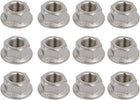 12pcs M12 x 1.25mm Pitch Metric Fine Thread 304 Stainless Steel Hex Flange Nut