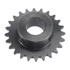 24 Tooth Roller Sprocket B Type, #25 Chain, Single Strand 1/4" Pitch, 16mm Bore Black Oxide C45 Carbon Steel with Set Screws for ISO 04C
