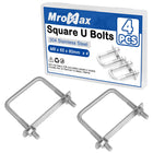 4Pcs Square U-Bolts 2-1/2 Inch Inner Width (M8 x 65 x 80mm)